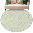 thumbnail image 6 of Sage Green Branches Round Rug 5ft Washable Circle Kitchen Rugs Non Slip Vintage Art Farmhouse Large Area Rug Indoor Floor Carpet for Bedroom Living Room Home Office Dining Room Nursery, 6 of 8