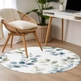thumbnail image 5 of Area Rug 36in, Farmhouse Watercolor Eucalyptus Leaves Floor Carpet Living Room Rug, Blue Green Plants Non-Slip Welcome Mat Indoor Rugs for Bedroom Dining Room, 5 of 9