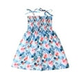 thumbnail image 1 of Toddler Girls Summer Dresses Kids Sleeveless Tie Strap Beach Dress Smocked Sundresses 1-5Years, 1 of 3