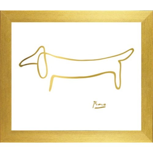 pix Picasso Dog Painting buy art for less famous painting the dog in chic gold imitation metallic by pablo picasso framed graphic art print