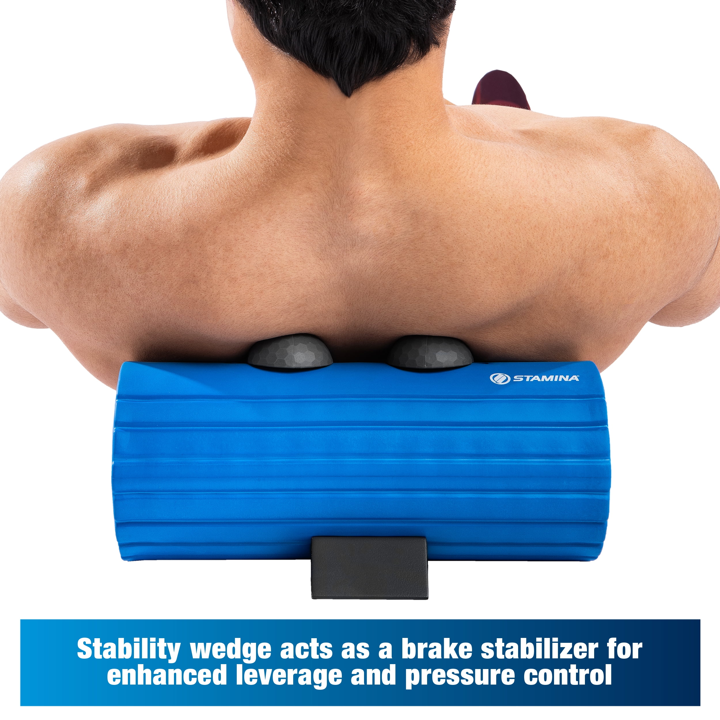 Stamina 13" Hollow Core Foam Roller with EVO Focus Technology, Blue/Gray