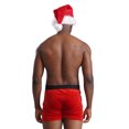 thumbnail image 4 of CHICTRY Ensemble de Noël pour Hommes Tenues de Père Noël 2 Pcs Boxeurs Rouges Shorts de Vacances avec Chapeau g Rouge TTG, 4 of 7