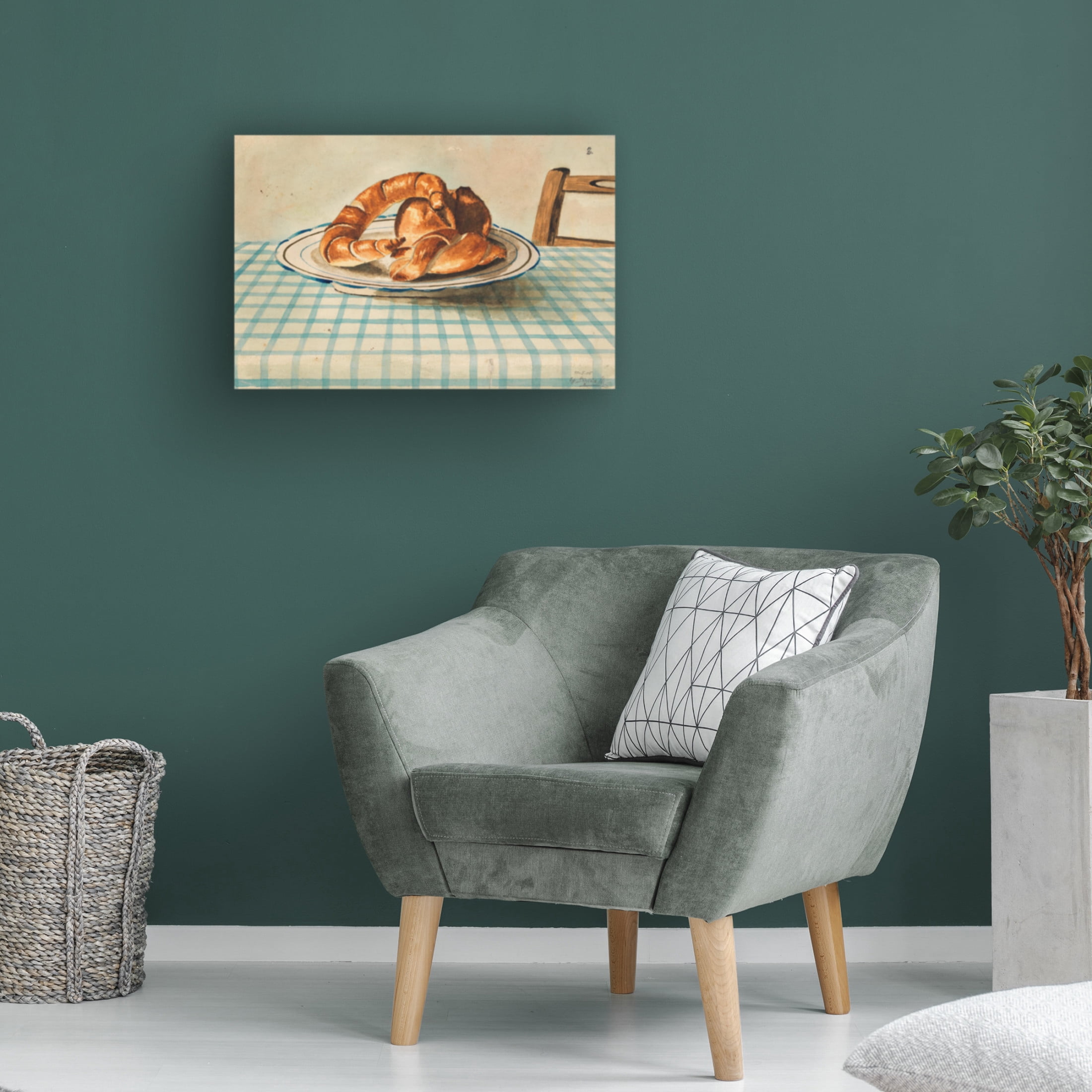 Canvas Wall Art - Pictufy 'Still Life With Pastry Plate' Wall Art for Living Room, Bedroom, or Office D?cor by Trademark Fine Art - 24 x 16 Inches