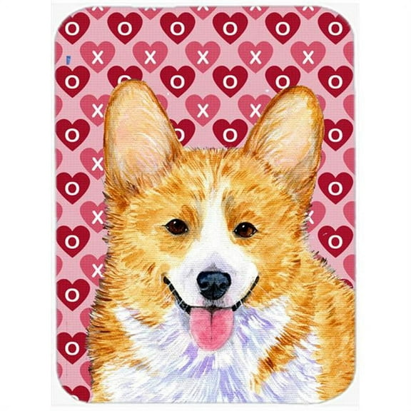 Corgi Hearts Love & Valentines Day Portrait Glass Cutting Board, Large