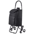 thumbnail image 5 of Stair Climber Trolley Dolly, 36L Folding Shopping Cart, Grocery Cart Trolley Laundry Stair Climbing Handcart with 6 Wheels & Oxford Cloth Bag, Foldable Cart for Shopping Grocery Laundry, Black, 5 of 10