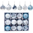 thumbnail image 1 of Juego de 12 bolas navideñas para decoración de árboles de Navidad, bolas navideñas irrompibles de 2,4 pulgadas/6 cm, color verde y azul, 1 of 4