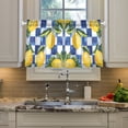 thumbnail image 2 of Yayeee Kitchen Curtains Tier Pair Light Filtering 27"x24" Rod Pocket Short Cafe Window Panel, Lemon Checkered, 2 of 7