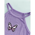 thumbnail image 5 of Franhais 2Pcs Toddler Girl Summer Outfits, Butterfly Print Sleeveless Halter Tops + Flare Pants Set, 5 of 8
