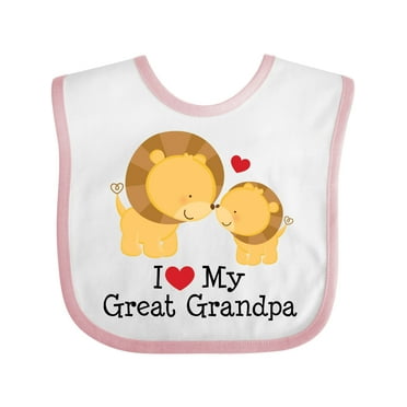 Inktastic I Love My Great Grandpa Boys or Girls Baby Bib