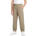 thumbnail image 2 of Girls Elastic Waist School Uniform Pants Pull-On Relaxed Fit Straight Leg Khaki,Size 14 T, 2 of 5