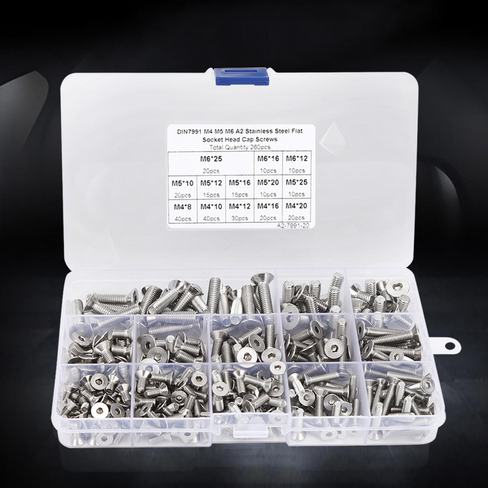 Durable Hex Socket Screw, Fasteners 260pcs Flat Screw, Construction  Machinery For Electronics Industry