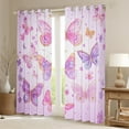 thumbnail image 2 of Homewish Dreamy Butterfly Black Out Curtains for Kids Girls, Chic Floral Flower Curtains Pack of 2 (42x63 Each), Cute Purple Pink White Bedroom Curtains, Luxury Room Decor, 2 of 6