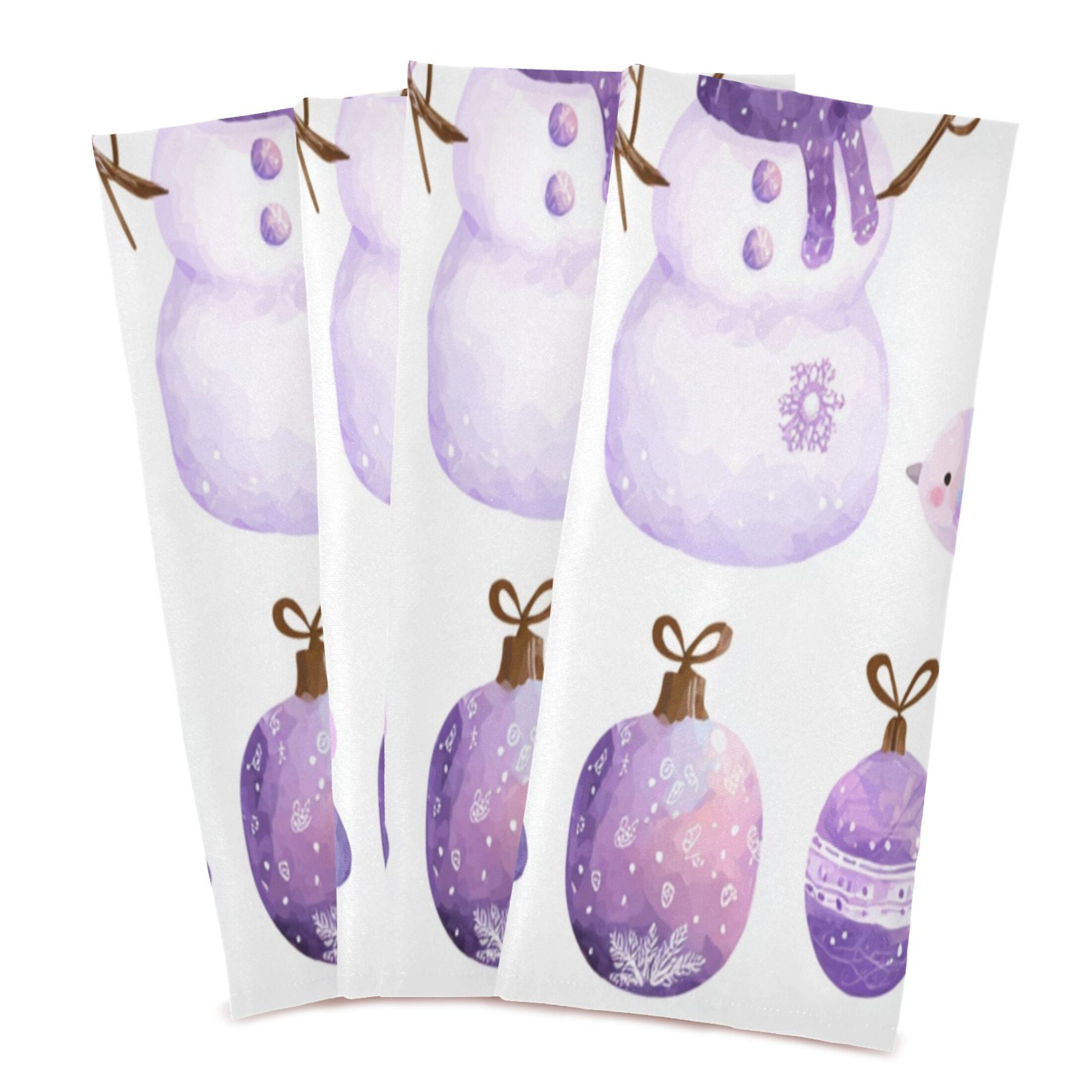 Kitchen Towel 28x18 Inches x6，Plate Towel, Decorative Towel, Napkin, Tea Towel Tea Towels For Kitchen Dish Cloths & Dish Towels Cute Purple Christmas Snowman