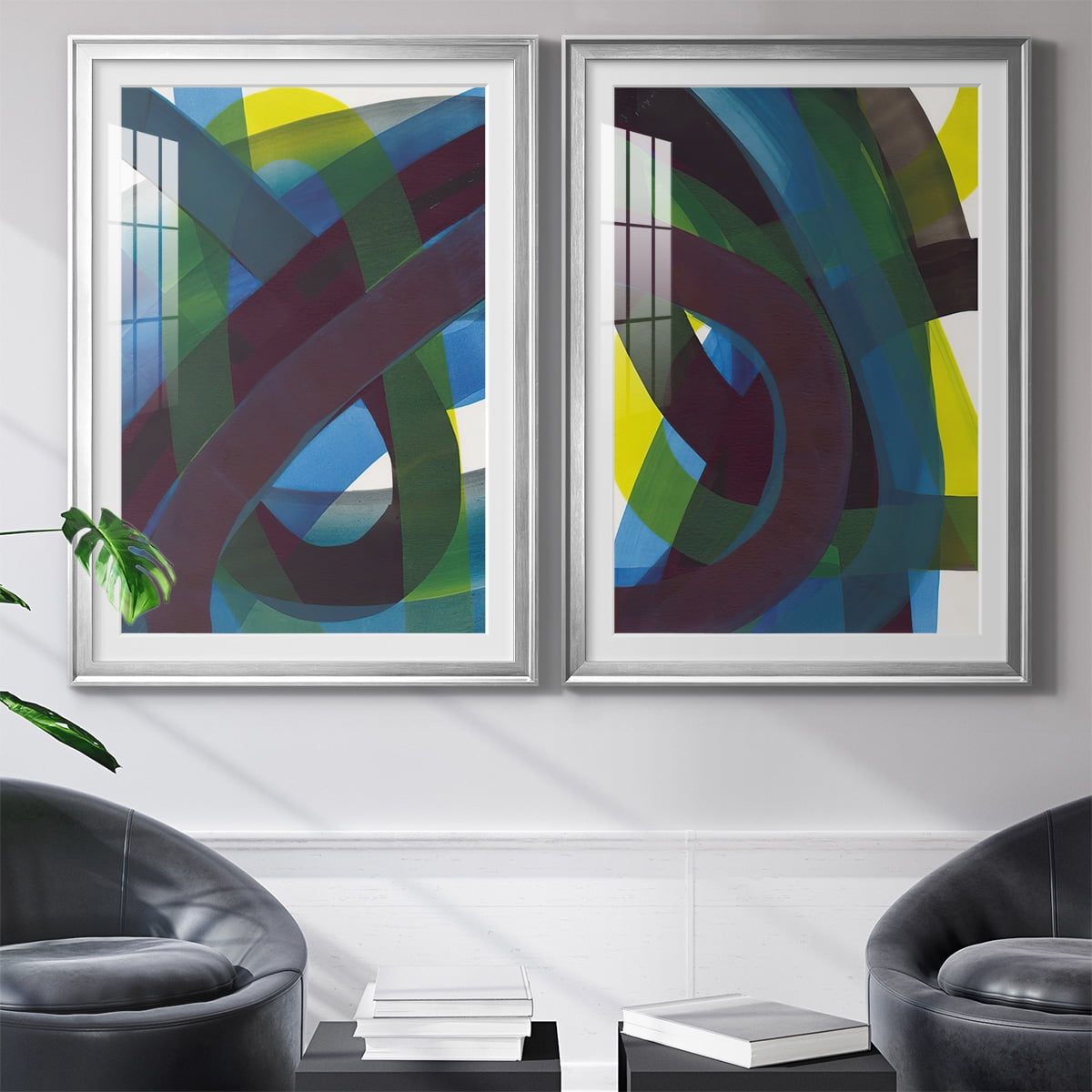 Wexford Home Cool Network I Premium Framed Print, 26.5" x 36.5" - Ready to Hang, Silver (Set of 2)