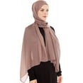thumbnail image 1 of Bufanda de gasa beige nude, bufanda ligera para mujer, bufandas para mujer, bufandas para mujer, bufanda, chal, talla M, 180 cm x 70 cm Marrón Gris, 1 of 5