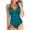 Dark Green, variant on Women's Elegant One-Piece Swimsuit, V-Neck Ruched Monokini, Adjustable Straps, Tummy Control, Perfect for Beachwear