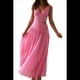 thumbnail image 3 of Vestido de Fiesta de Verano para Mujer, , Fruncido, con Cintura Baja, Escote en V Fluido y Plisado. Rosa Roja S, 3 of 10