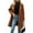 Brown, variant on Women Winter Wool Blend Mid-Long Coat Double-Breasted Lapel Jacket Outwear Navy Blue M