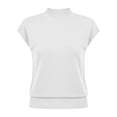 thumbnail image 5 of QUNYINEY Summer T Shirts for Women Cotton White Short Sleeve Tops Pullover Casual Mock Neck Slim Fit Shirts, 5 of 5