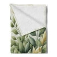 thumbnail image 2 of Ambesonne Eucalyptus Leaves Fleece Throw Blanket Bold Branches 50"x70" Laurel Green Eggshell, 2 of 5