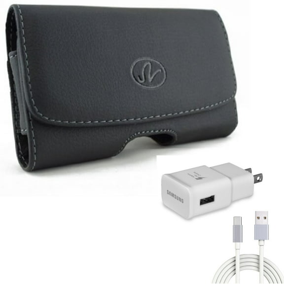 Case Belt Clip & Fast Home Charger for Samsung Galaxy S22 Plus,S21,Plus,S20 Plus,Fan Edition,FE 5G - Leather Swivel Holster   Type-C 6ft USB Cable Combo