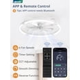 thumbnail image 2 of Ventilador de Techo LEDIARY 24" Regulable con Control Remoto y App Blanco, 2 of 8