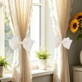 thumbnail image 5 of Boovnll Curtain Tiebacks, Sheer Organza Bow Window Drape Holdbacks, No Drill Cute Curtain Tie Backs for Sheer Curtain Bedroom Living Room,6x4in, 5 of 7
