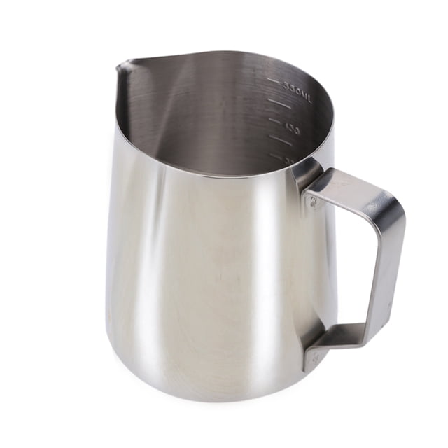 Vaporizador de leche Espumador de leche de acero inoxidable, jarra, recipiente de espuma de leche, tazas medidoras, aparato de café yeacher S