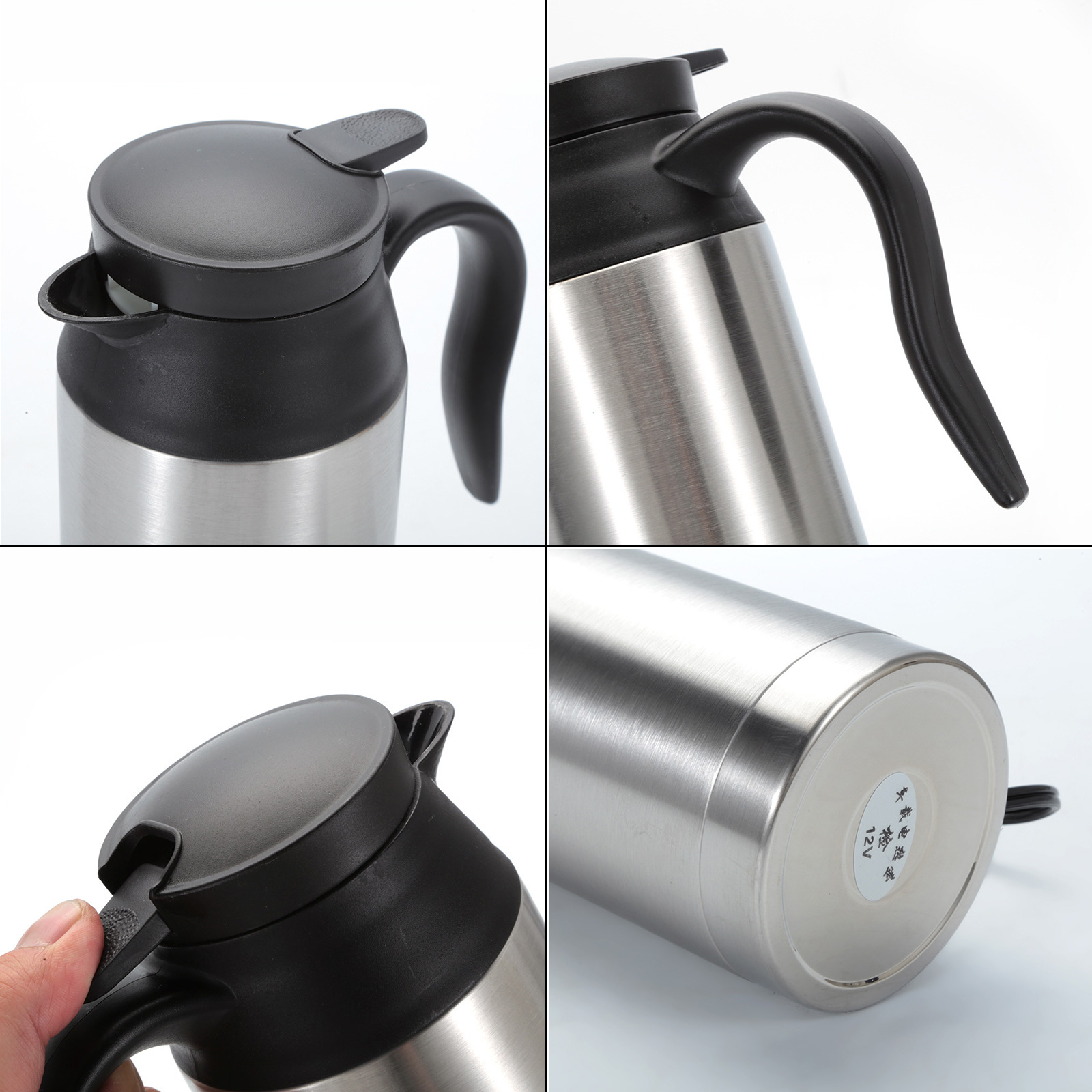 BIBABLYKE Travel Electric Kettle, 750ml Small Portable Kettle, Stainless Steel Kettle Water Boiler with Keep Warm Function
