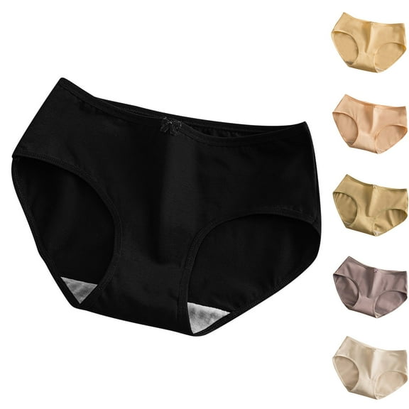 Zpanxa Panties for Women, Women's Cotton Underwear Mid Waist Bow Accent Panties Soft Breathable Comfortable Hip Hugger Briefs