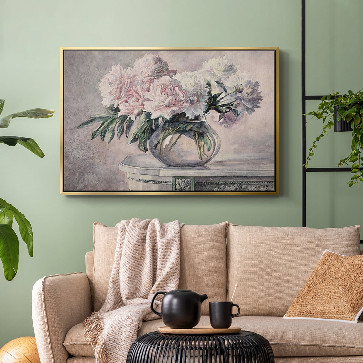 Vintage Botanical Print-LIX By Wexford Home Framed in Gold Wood Gallery Wrapped Canvas 17 in. x 25 in.