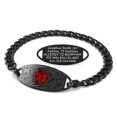 thumbnail image 1 of MedicEngraved Black Stainless Steel Custom Medical Alert Bracelet - 7mm Curb Link, 1 of 7