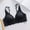 Black, variant on Women' s Solid Color Seamless Push-Up Bra Ribbed Comfort Fit Everyday Underwire-Free Supportive Lingerie for All-Day Wear Size XL