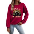 thumbnail image 1 of Wyzesi Chandails en Coton Gilet Femme Amusant Automne et Hiver Chandails Imprimés Col Rond Chandails Femme Automne Chandails Femme Gilets Col en V Bleu, 1 of 5