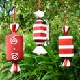 thumbnail image 2 of Adorno navideño para escenario, barra, vestido de novia, accesorios, 32 cm, colgante de arreglo de dulces navideños pintados en rojo y blanco, 2 of 5