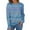Blue, variant on DOKOTOO Women's Sweater Striped Long Sleeve Black Knit Top for Fall Spring Winter Crew Neck