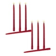 thumbnail image 1 of Lot de 2 Bougies Coniques 4 Pcs Véritables Bougies Coniques Anti-Gouttes 10 Pouces Rouges Brillantes Style Métal Chandeliers pour Maison Souper Mariage Bougies et Supports Déco Maison, 1 of 6