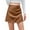 Brown, variant on Women's Summer Shorts Leather Skorts High Waisted Pu Leather Elastic Waist Ruched Wrap Skorts Skirts Baggy Dressy Casual Womens Jorts S-2XL