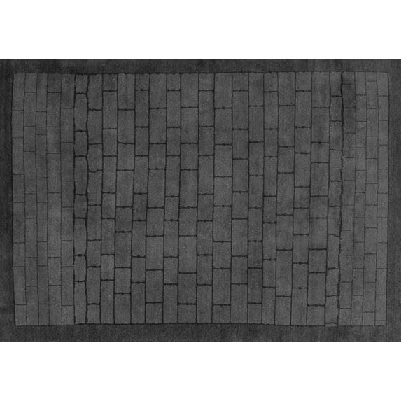 Ahgly Company Indoor Rectangle Abstract Gray Modern Area Rugs, 5' x 8'