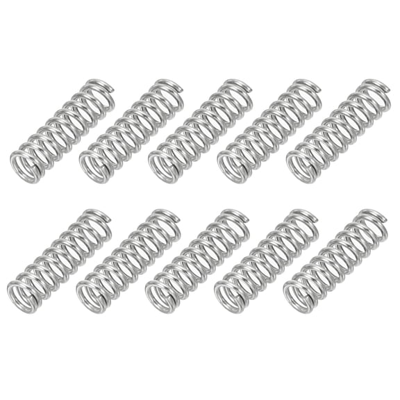 Uxcell 0.5mm Wire Dia x 3mm OD x 10mm L Compression Spring, 304 Stainless Steel Mechanical Extension Small Springs 10 Pcs