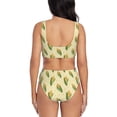 thumbnail image 3 of Kdxio Yellow Corn Print Women's 2 Piece High Waisted Wrap Spaghetti Strap Summer Swimsuit Bikini Set-Large, 3 of 7