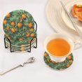thumbnail image 3 of Yayeee 6 PCS Drink Coasters with Holder Set Woven Absorbent Round Tabletop Hot Pad, Orange Tree Pattern, 3 of 7