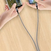Yammee Double USB C Charger Cable Braided Nylon 66W Fast Charging for Smartphone Tablets