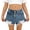 Blue, variant on Birthday Party Denim Hot Pants for Kids, Ripped Design, Stretchy Cotton Blend, Short Length, Elastic Waistband, Lightweight Summer Wear