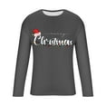 thumbnail image 4 of Brondbend Tops for Men Christmas Men’s Shirt Long Sleeves Crewneck Pullover Print Leisure Blouse Loose Fit Anniversary Clothes Dark Gray, 4 of 4