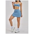 thumbnail image 2 of PISONIC Womens 2 Piece Skirt Set Workout Outfits Tennis Skirts with Built-in Shorts and Spaghetti Strap Sports Bra Gym Yoga Set, 2 of 6