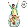 thumbnail image 3 of Flowers Storage Toy Bag Chair, Botanical Blossoms Tulips Dandelions Spring Revival Theme Cartoon Pattern, Stuffed Animal Organizer Washable Bag, Small Size, Sky Blue Lime Green, by Ambesonne, 3 of 3