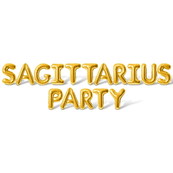 Letter Balloons - SAGITTARIUS PARTY 16" Inch Alphabet Letters Foil Mylar Balloon Sagittarius Birthday Party Banner (Gold)