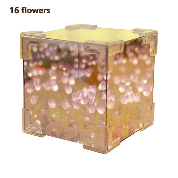 Kit Lámpara Tulipán DIY Espejo Nocturna Hecha A Mano Flores Regalos Cumpleaños