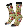 thumbnail image 1 of Balery Cartoon Fire Truck Calcetas Largas con Estampado para Hombre y Mujer – Suaves y Transpirables, Talla Única (US 5-11), 1 of 6